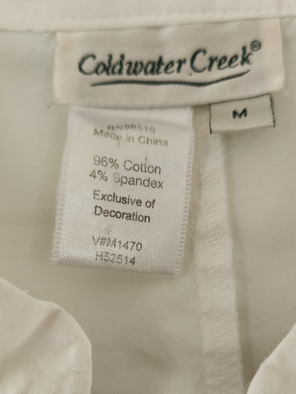 Coldwater Creek White Cotton Eyelet Embroidered Lace Coastal Beachy Romantic - Picture 2 of 6
